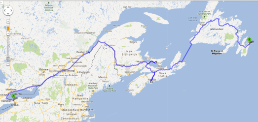 Eastern Canada Route